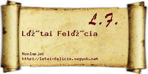 Létai Felícia névjegykártya